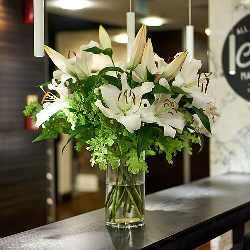 Elegant white lily arrangement